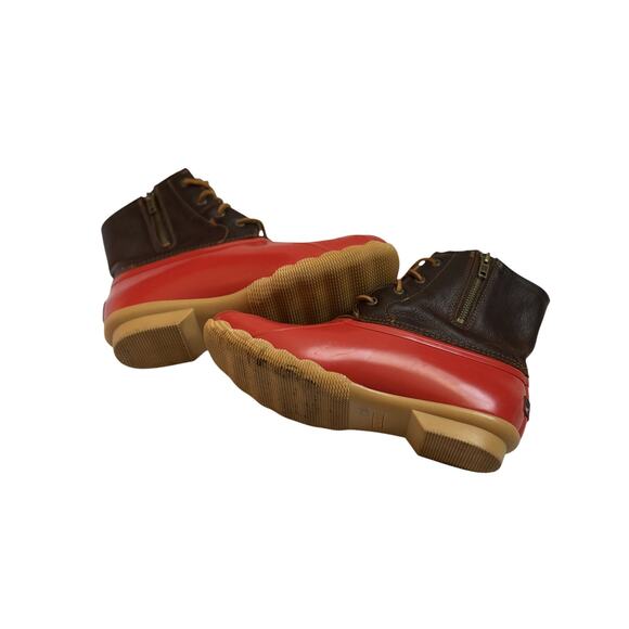 Sperry Saltwater Duck Boots Women’s 11 | Waterproof Lace-Up Red Rubber Booties - Picture 5 of 7
